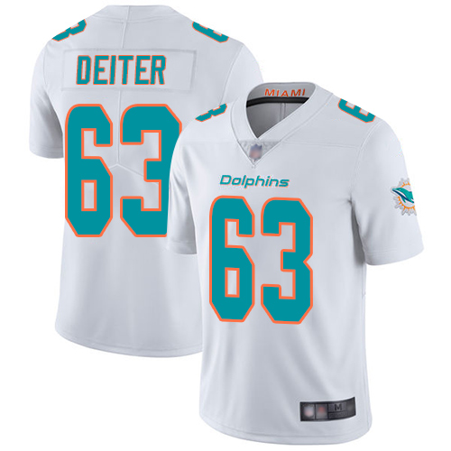 Nike Miami Dolphins #63 Michael Deiter White Men Stitched NFL Vapor Untouchable Limited Jersey